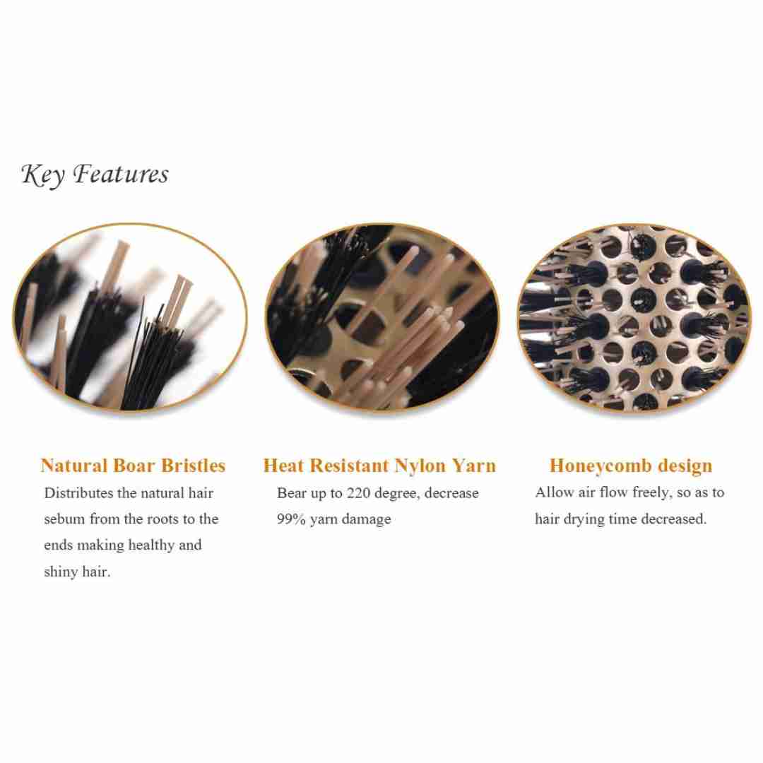 Nano Thermal Ceramic Ionic Tech Hair Brush 3 | Charm and Champagne Nano Thermal Ceramic Ionic Tech Hair Brush 3| Charm and Champagne