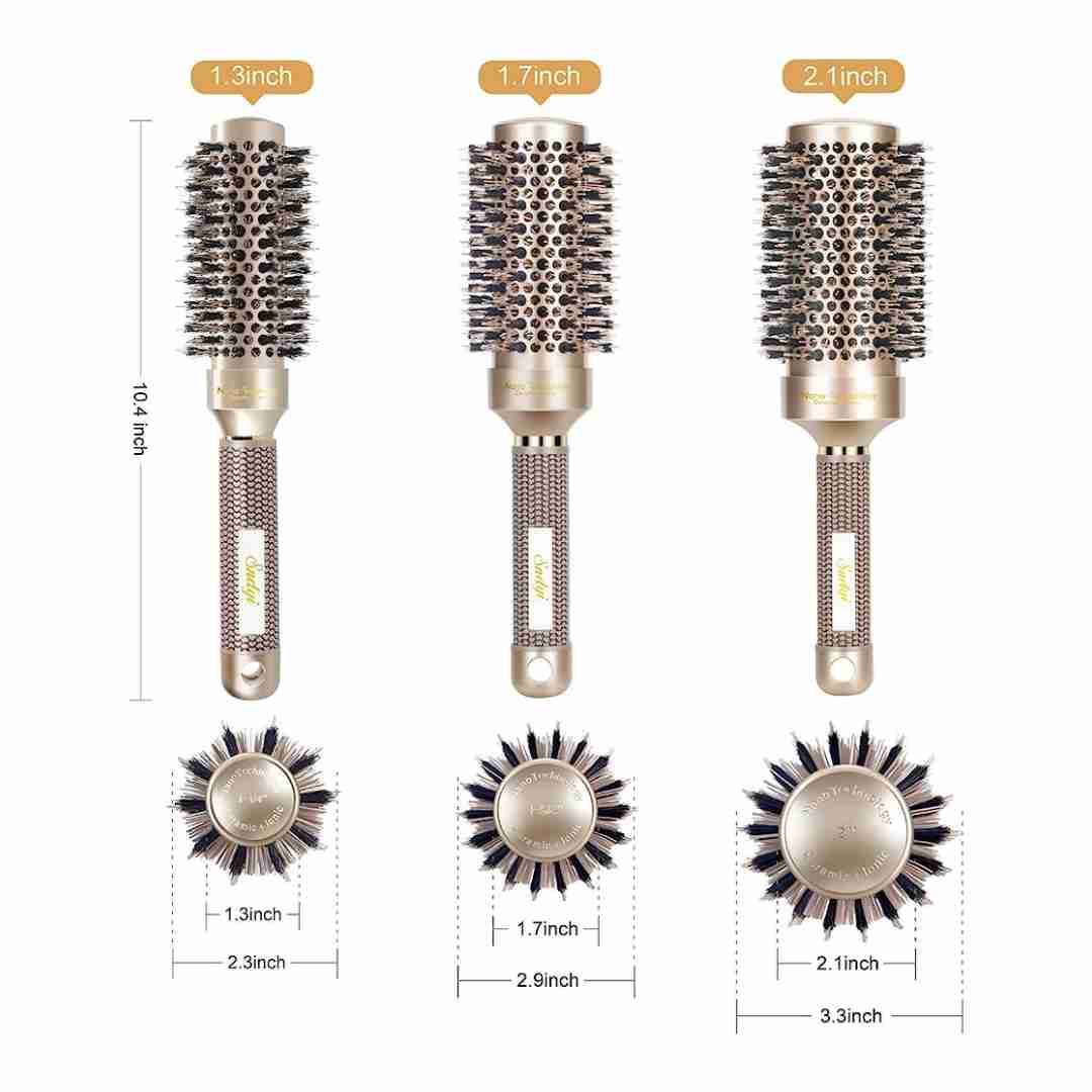 Nano Thermal Ceramic Ionic Tech Hair Brush 5 | Charm and Champagne Nano Thermal Ceramic Ionic Tech Hair Brush 5| Charm and Champagne